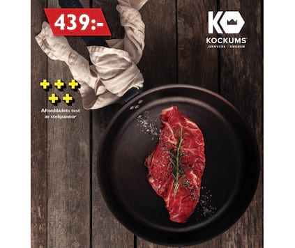 Stekpanna, kolstål ø28 cm Kockums Jernverk
