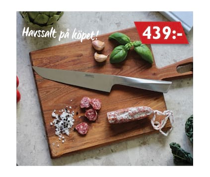 STELTON TRIGONO KOCKKNIV + Havssalt från Nicolas Vahé
