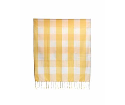 Hamamhandduk I återvunnen material - blå rand inklusive totebag
